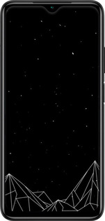 2D пластиковый чехол Черно белые абстрактные горы для Xiaomi Redmi 9T - 6437t-2257 изображение 