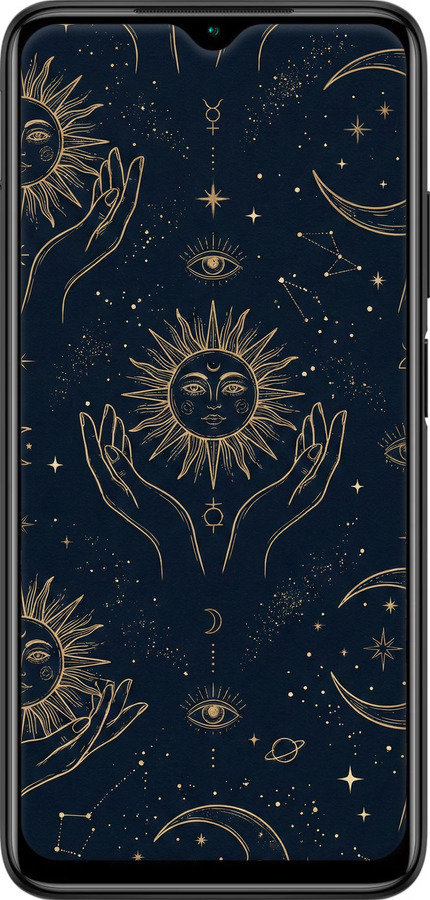 2D пластиковый чехол Celestial Harmony: Sun & Moon Gold Mystic Pattern для Xiaomi Redmi 9T - 6778t-2257 изображение 
