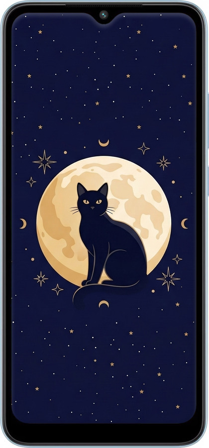 Силиконовый чехол Cute Cat Celestial/Witchy для Xiaomi Redmi A1 Plus - 6787u-2942 изображение 