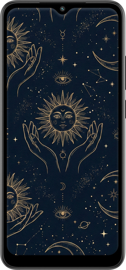 TPU чехол Celestial Harmony: Sun & Moon Gold Mystic Pattern для Xiaomi Redmi A2 - 6778b-3026 изображение 