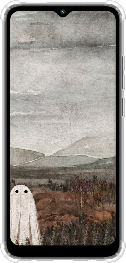 Силикон с усиленными углами чехол Одинокий призрак на фоне гор для Xiaomi Redmi A2 - 6486sp-3026 изображение 