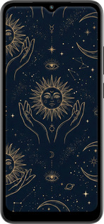 Силиконовый чехол Celestial Harmony: Sun & Moon Gold Mystic Pattern для Xiaomi Redmi A2 - 6778u-3026 изображение 