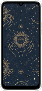 Силикон с усиленными углами чехол Celestial Harmony: Sun & Moon Gold Mystic Pattern для Xiaomi Redmi A3 - 6778sp-3657 изображение 