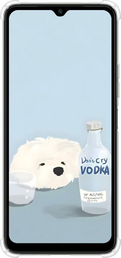 Силіконовий протиударний с посиленими кутами чехол Пес водка для Xiaomi Redmi A3 - 6368sp-3657 изображение 
