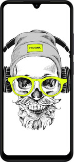 Силіконовий чехол Череп в окулярах і навушниках для Xiaomi POCO C71 4G - 4144u-4146 изображение 