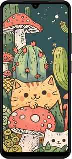 Силиконовый чехол Коты грибы для Xiaomi Redmi A5 4G - 6321u-3926 изображение 