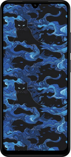 Силиконовый чехол Абстрактный узор черных котов на синем фоне для Xiaomi Redmi A5 4G - 6525u-3926 изображение 