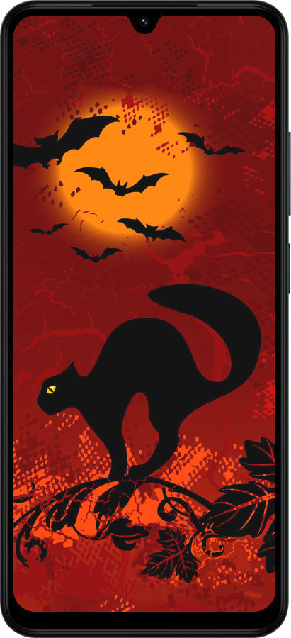 Силиконовый чехол Чёрная кошка под луной для Xiaomi Redmi A5 4G - 1190u-3926 изображение 