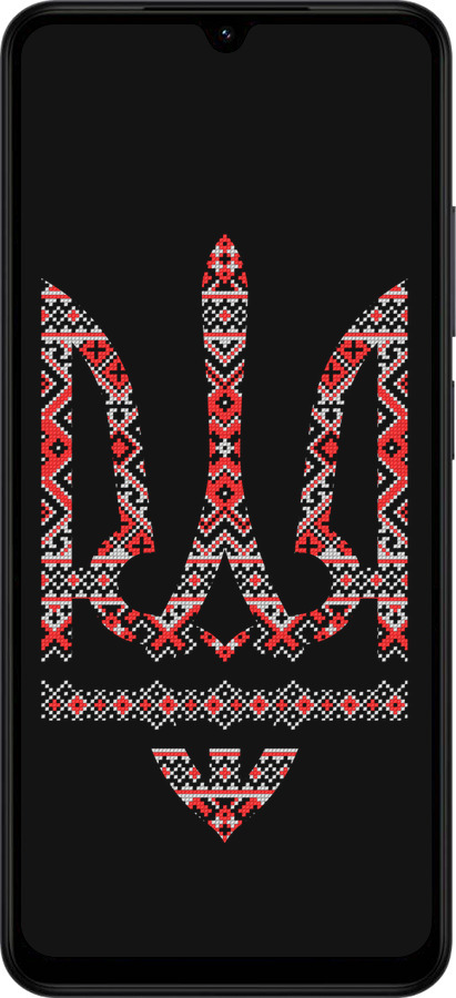 Силиконовый чехол Герб - вышиванка на черном фоне для Xiaomi Redmi A5 4G - 1196u-3926 изображение 