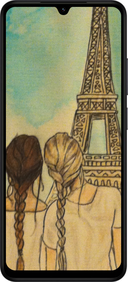 Силіконовий чехол Дівчата в Парижі для Xiaomi POCO C71 4G - 3980u-4146 изображение 