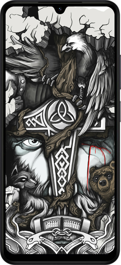 Силиконовый чехол Тату Викинг для Xiaomi Redmi A5 4G - 4098u-3926 изображение 