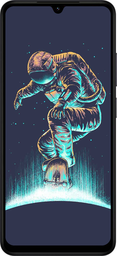 Силіконовий чехол Космонавт на скейтборді для Xiaomi Redmi A5 4G - 4145u-3926 изображение 