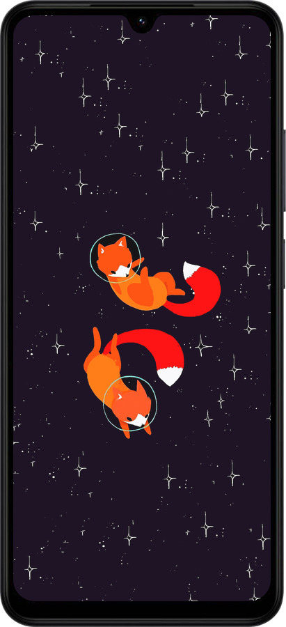 Силиконовый чехол Лисички в космосе для Xiaomi Redmi A5 4G - 4519u-3926 изображение 