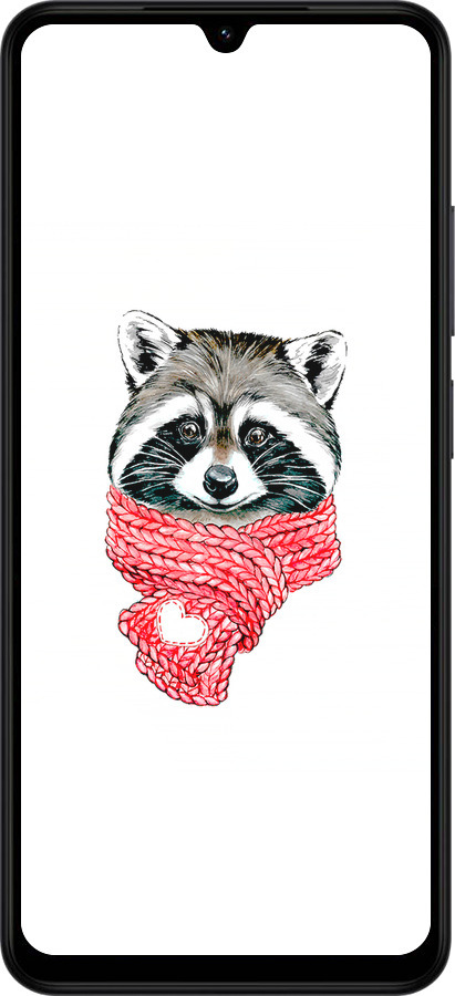Силиконовый чехол Енот в шарфе для Xiaomi Redmi A5 4G - 4688u-3926 изображение 
