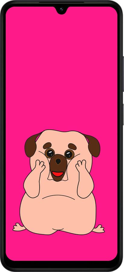 Силиконовый чехол Весёлый мопс для Xiaomi POCO C71 4G - 4908u-4146 изображение 