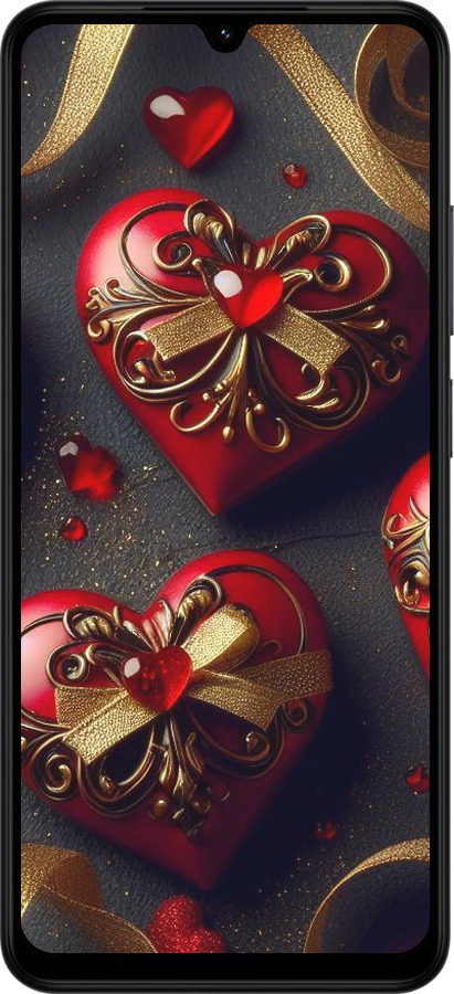 Силіконовий чехол Сердечки v4 для Xiaomi Redmi A5 4G - 5834u-3926 изображение 