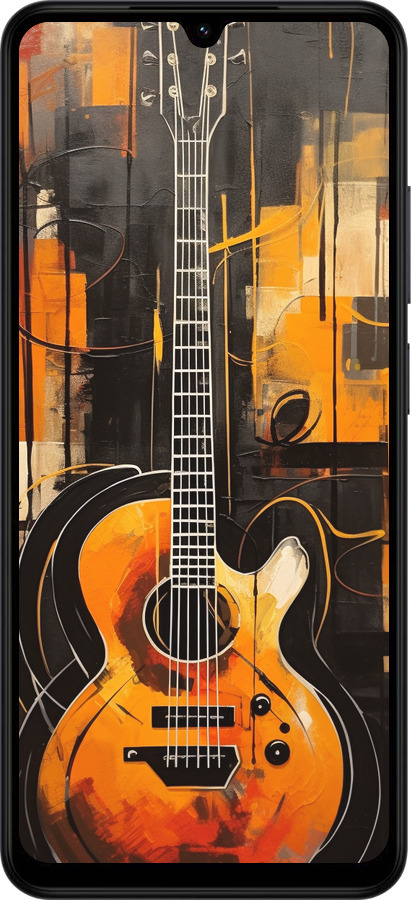 Силиконовый чехол Чехол для телефона Оранжевая Гитара для Xiaomi POCO C71 4G - 5934u-4146 изображение 