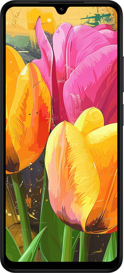 Силіконовий чехол Намальовані тюльпани для Xiaomi POCO C71 4G - 5990u-4146 изображение 