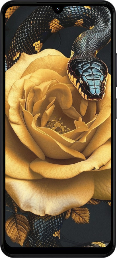 Силіконовий чехол Black snake and golden rose для Xiaomi Redmi A5 4G - 6068u-3926 изображение 