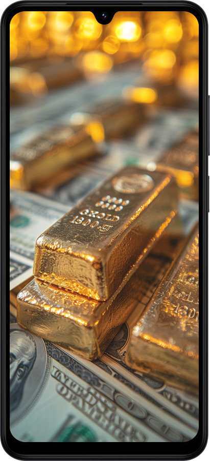 Силиконовый чехол Слитки и доллары для Xiaomi Redmi A5 4G - 6105u-3926 изображение 