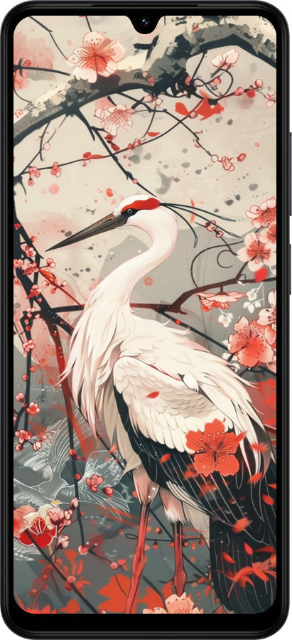 Силіконовий чехол Лелека у цвіту сакури для Xiaomi Redmi A5 4G - 6109u-3926 изображение 