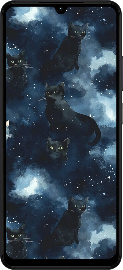 Силіконовий чехол Зображення котиків з темною аквареллю для Xiaomi Redmi A5 4G - 6521u-3926 изображение 