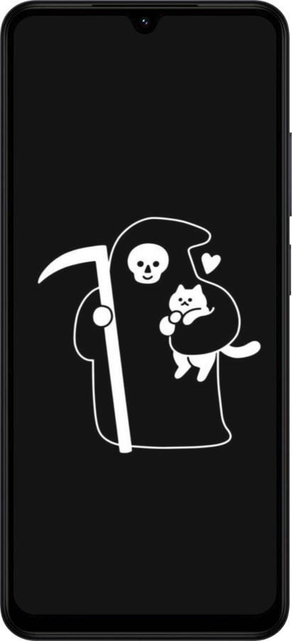 Силиконовый чехол Минималистичный арт: смерть и кошка для Xiaomi Redmi A5 4G - 6529u-3926 изображение 