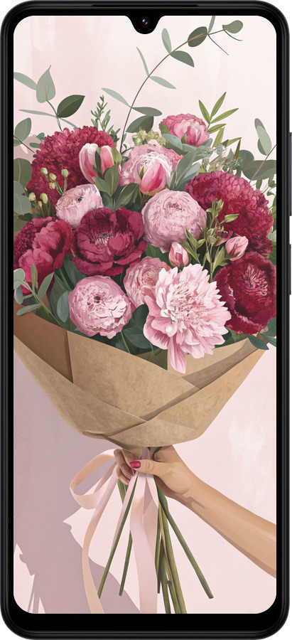 Силиконовый чехол Пионы 1 для Xiaomi Redmi A5 4G - 6705u-3926 изображение 