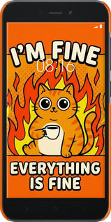 3D пластиковый матовый чехол Funny Cat для Xiaomi Redmi Go - 6786m-1667 изображение 