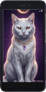 3D пластиковий матовий чехол Mystic White Cat Gothic Dark Purple Gold для Xiaomi Redmi Go - 6805m-1667 изображение 