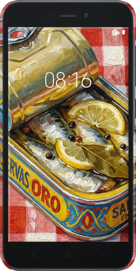 3D пластиковый матовый чехол Vintage Sardine Tin Phone для Xiaomi Redmi Go - 6772m-1667 изображение 