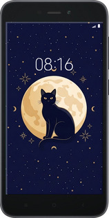 Силиконовый чехол Cute Cat Celestial/Witchy для Xiaomi Redmi Go - 6787u-1667 изображение 