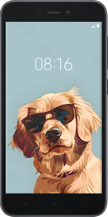 Силиконовый чехол Пес в очках для Xiaomi Redmi Go - 6381u-1667 изображение 