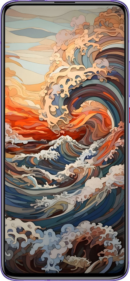 TPU чехол Арт хвилі для Xiaomi Redmi K30 Pro - 6324b-1899 изображение 