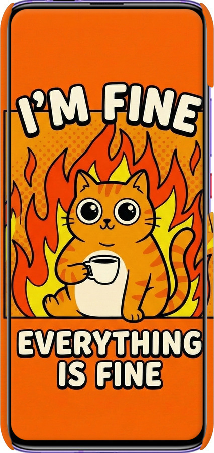 3D пластиковый матовый чехол Funny Cat для Xiaomi Redmi K30 Pro - 6786m-1899 изображение 