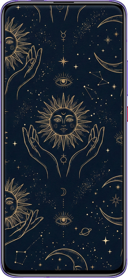 2D пластиковий чехол Celestial Harmony: Sun & Moon Gold Mystic Pattern для Xiaomi Redmi K30 Pro - 6778t-1899 изображение 