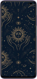 Силиконовый чехол Celestial Harmony: Sun & Moon Gold Mystic Pattern для Xiaomi Redmi K30 - 6778u-1836 изображение 
