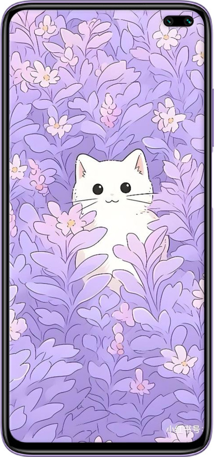 2D пластиковий чехол Котик в цветах для Xiaomi Redmi K30 - 6390t-1836 изображение 