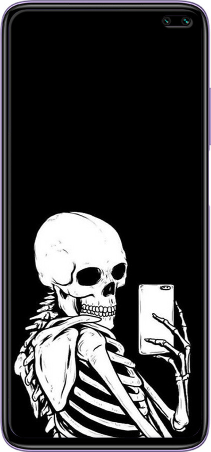Силиконовый чехол Скелет делает Selfie для Xiaomi Redmi K30 - 6535u-1836 изображение 