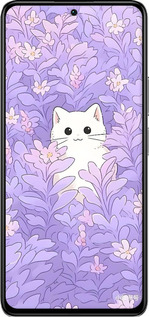 TPU чехол Котик в цветах для Xiaomi Redmi K40S - 6390b-2582 изображение 