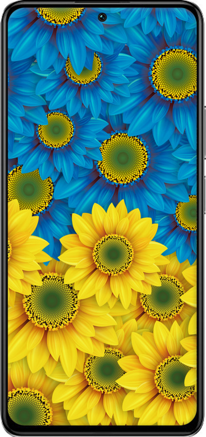 TPU чехол Жёлто-голубые цветы для Xiaomi Redmi K40S - 1048b-2582 изображение 