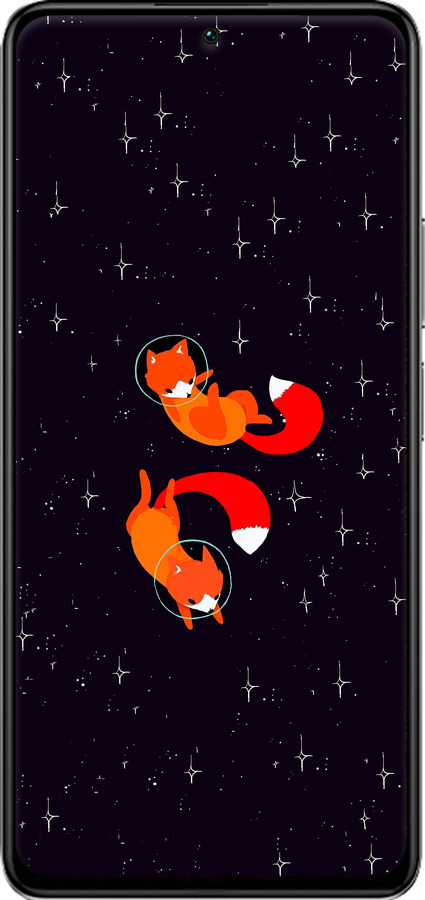 TPU чехол Лисички в космосе для Xiaomi Redmi K40S - 4519b-2582 изображение 