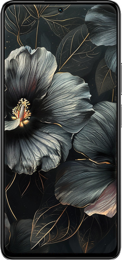 TPU чехол Черные цветы для Xiaomi Redmi K40S - 6031b-2582 изображение 
