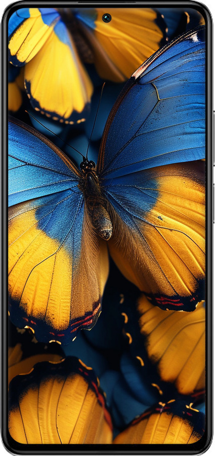 TPU чехол Желто-голубые бабочки для Xiaomi Redmi K40S - 6046b-2582 изображение 