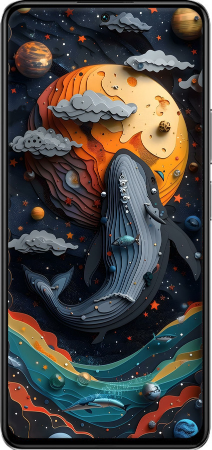 TPU чехол Кит в космосе для Xiaomi Redmi K40S - 6328b-2582 изображение 