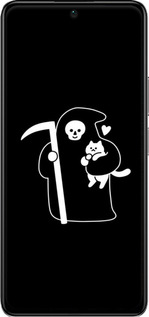 Силиконовый чехол Минималистичный арт: смерть и кошка для Xiaomi Poco F4 - 6529u-3917 изображение 