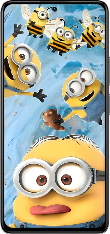 Силиконовый чехол Миньоны для Xiaomi Poco F4 - 6386u-3917 изображение 