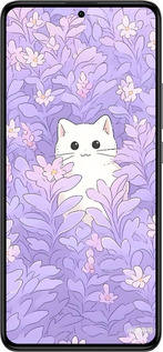 Силиконовый чехол Котик в цветах для Xiaomi Redmi K60 Pro - 6390u-3457 изображение 