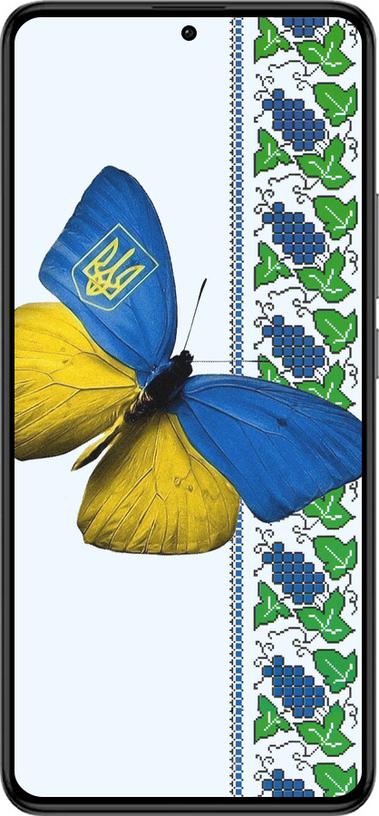 Силіконовий чехол Жовто-блакитний метелик  для Xiaomi Redmi K60 Pro - 1054u-3457 изображение 