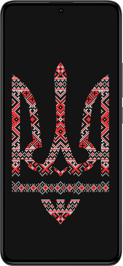 Силиконовый чехол Герб - вышиванка на черном фоне для Xiaomi Redmi K60 Pro - 1196u-3457 изображение 